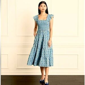 Hill House Home Ellie Nap Dress Trailing Blue Vines XL